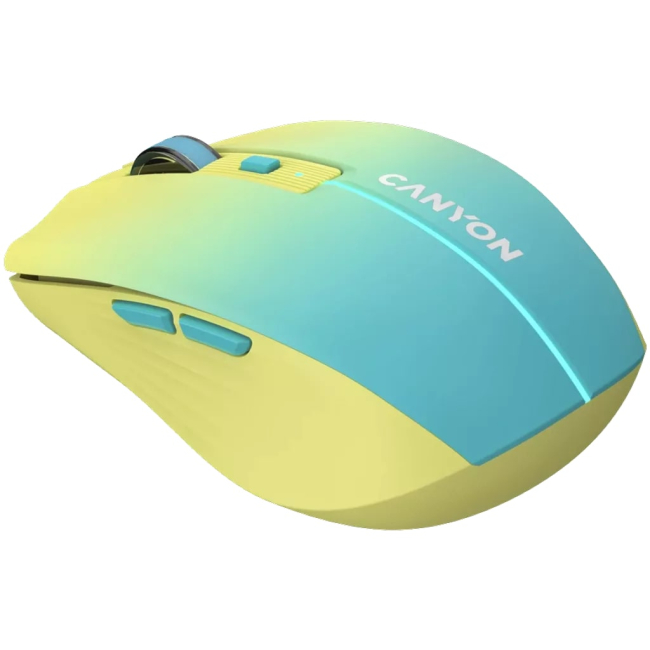 Клавіатура і миші - Мишка Canyon MW-44 LED Rechargeable Wireless/Bluetooth Yellow Blue (CNS-CMSW44UA)#2