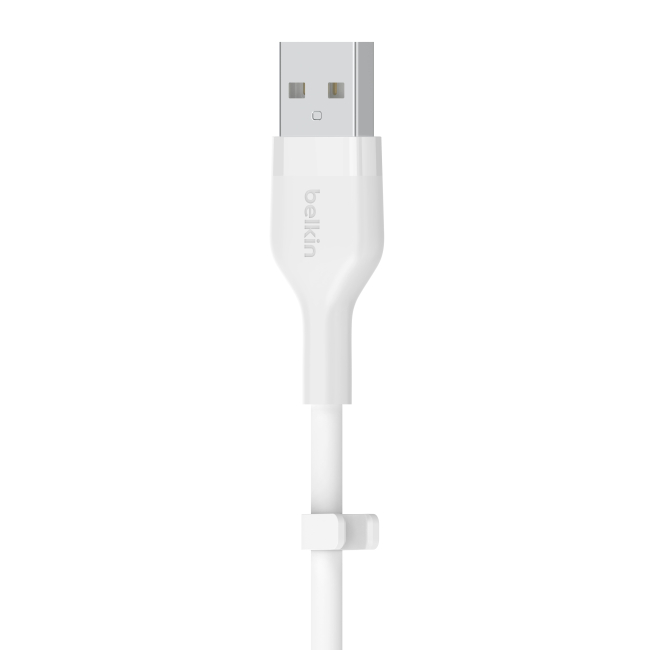 Павербанки - Кабель Belkin USB-A > USB-C заряджання/синхронізації Belkin 15Вт Type-C силіконовий з кліпсою білий (CAB008BT2MWH)#5