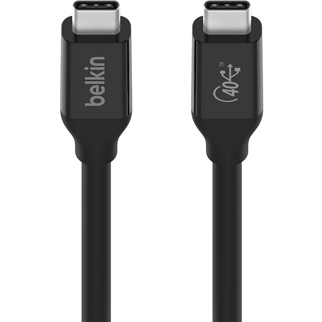 Павербанки - Кабель Belkin USB-C > USB-C заряджання/синхронізації Type-C USB4 40Гбс чорний (INZ001BT0.8MBK)#2