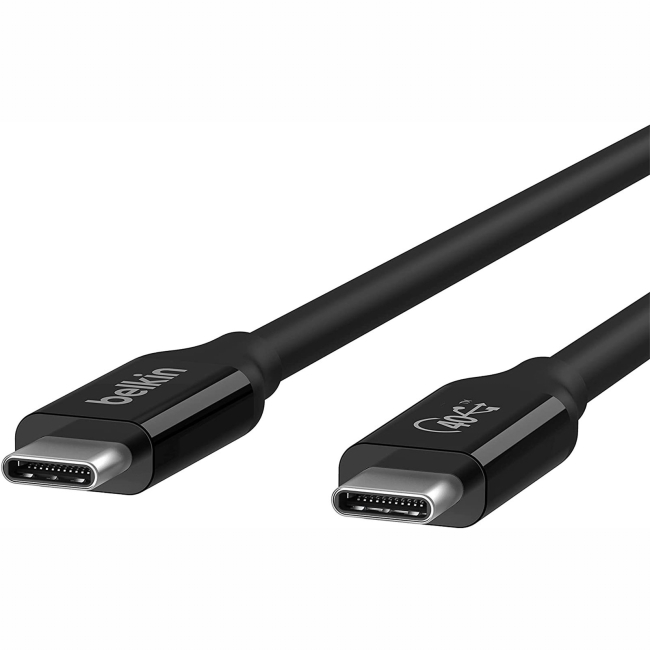 Павербанки - Кабель Belkin USB-C > USB-C заряджання/синхронізації Type-C USB4 40Гбс чорний (INZ001BT0.8MBK)#3