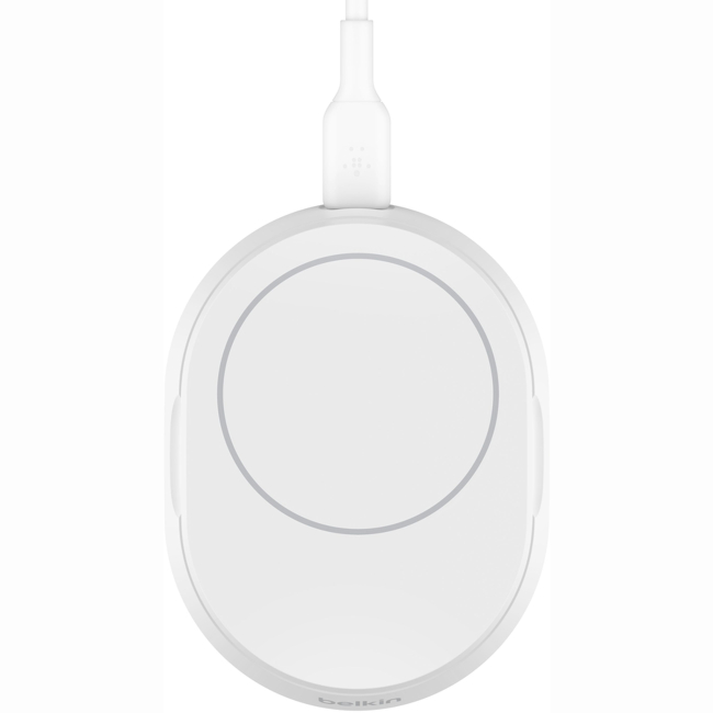 Павербанки - Зарядний пристрій бездротовий Belkin 15Вт Magnetic Stand Qi2 адаптер 20Вт USB-C білий (WIA008VFWH)#3