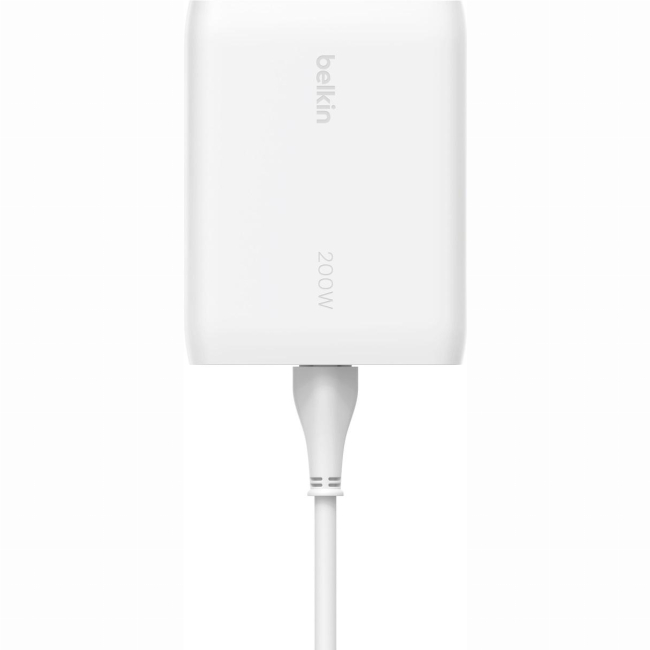 Павербанки - Зарядний пристрій мережевий Belkin 200Вт 4хUSB-С GAN PD PPS білий (WCH015VFWH)#4