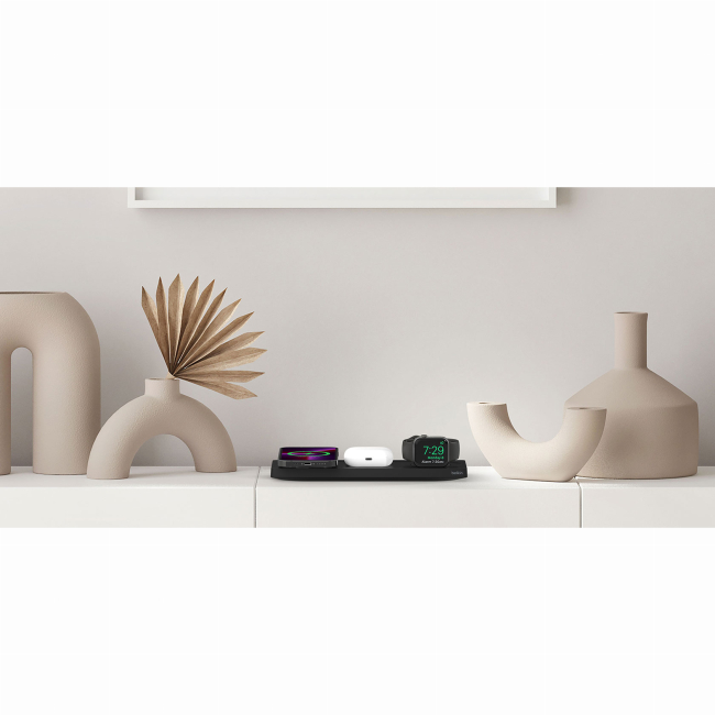 Павербанки - Зарядний пристрій бездротовий Belkin MagSafe PRO iPhone/Watch/AirPods 3в1 чорний (WIZ016VFBK)#6