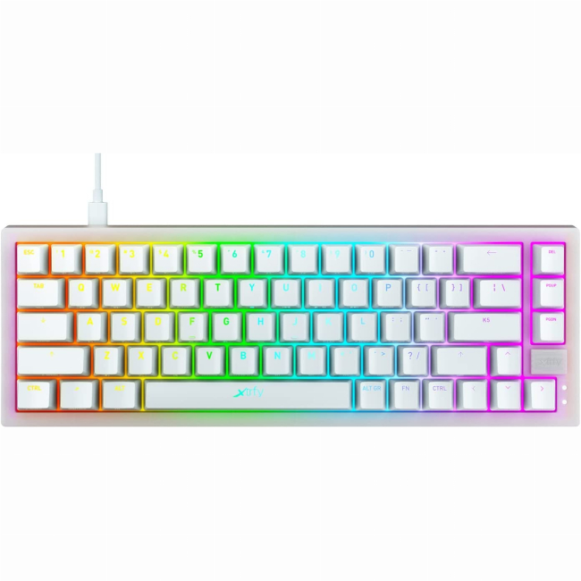 Клавіатура і миші - Клавіатура Cherry Xtrfy K5 68 Key Kailh Red USB-A EN/UA Hot-swap RGB Білий (K5-RGB-CPT-TPWHITE-R-UKR)#2
