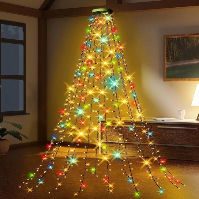 Аксесуари для свят - Світлодіодна гірлянда-каскад СolorWay LED 98 7x1.5м 8 функцій різнокольорова USB (CW-G-98L71CUMC)#3