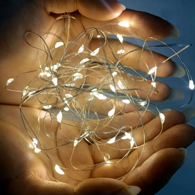 Аксесуари для свят - Світлодіодна гірлянда-струна СolorWay LED 100 10м теплий колір 3AA Battery (CW-G-100L10NB)#5